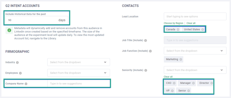 screenshot how to integrate G2 with your Facebook and LinkedIn campaigns