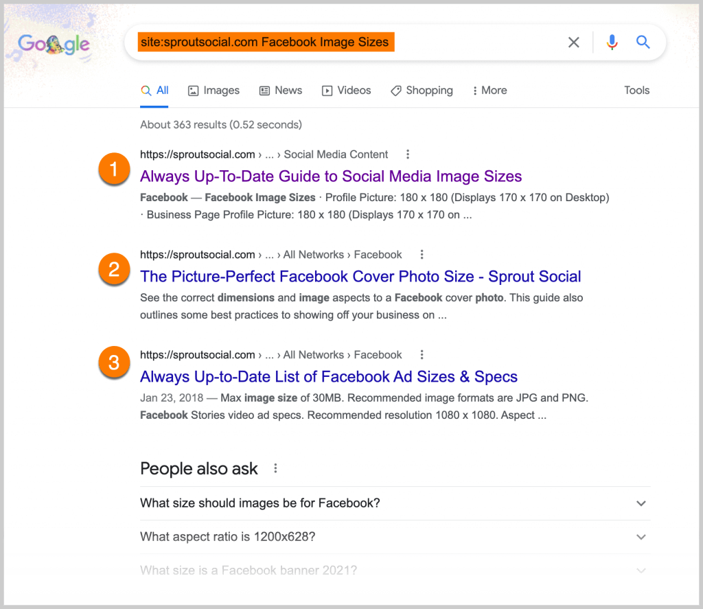 screenshot of a Google search results page