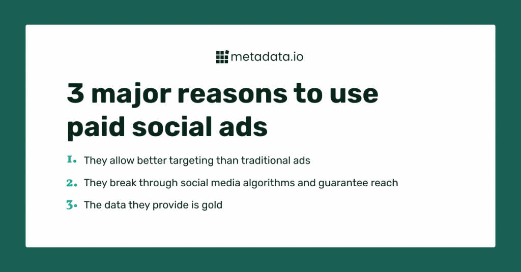 3 major reasons to use paid social ads