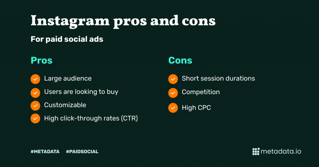 instagram pros and cons for paid social media