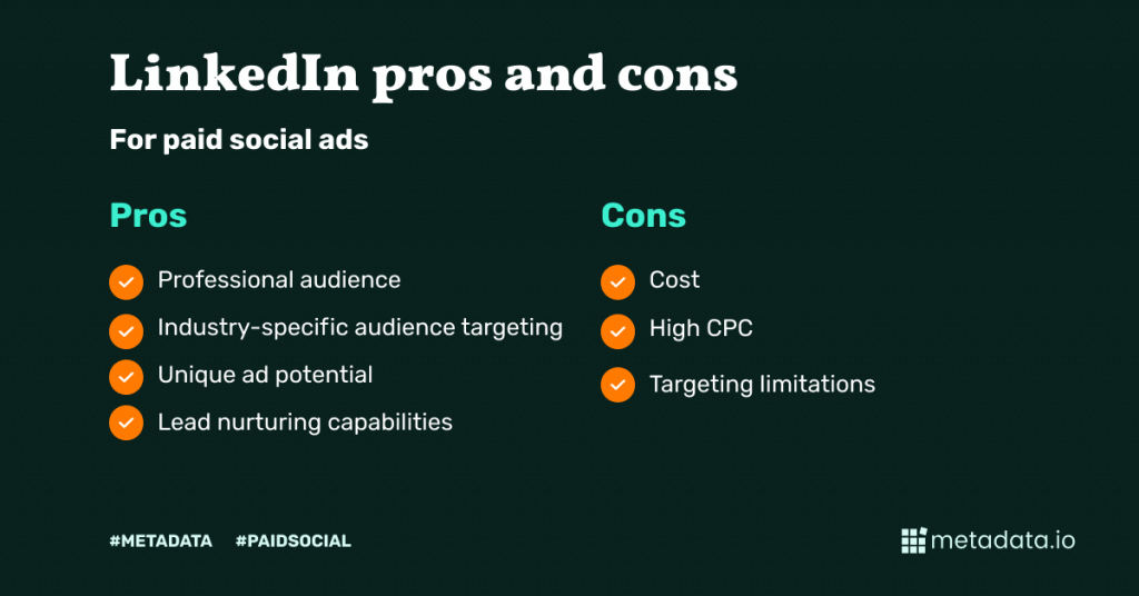 linkedin pros and cons for paid social media