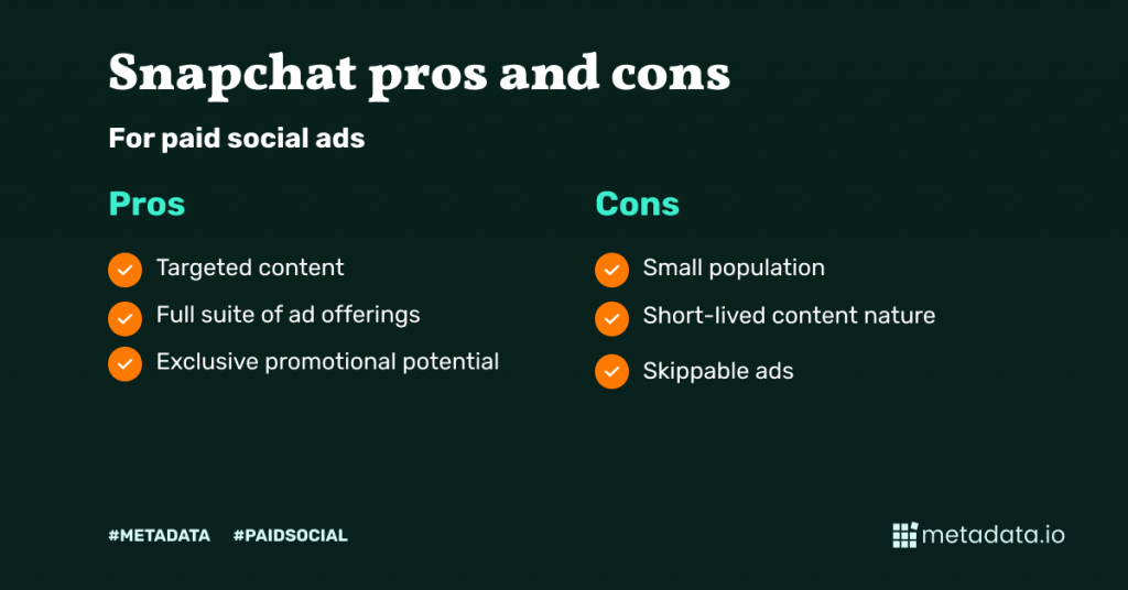 snapchat pros and cons for paid social media