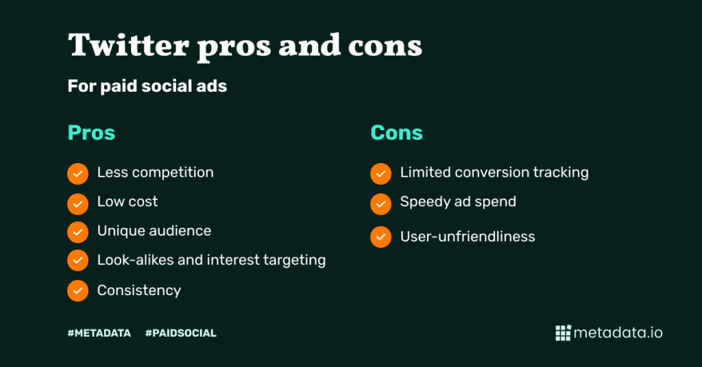 twitter pros and cons for paid social media