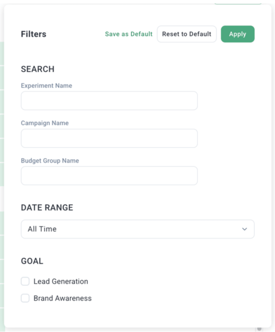 REPORTS - Performance by Channels with Filters