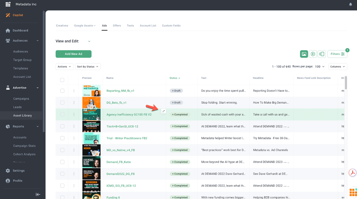 EDIT LIVE - Iinline editing for Meta ads