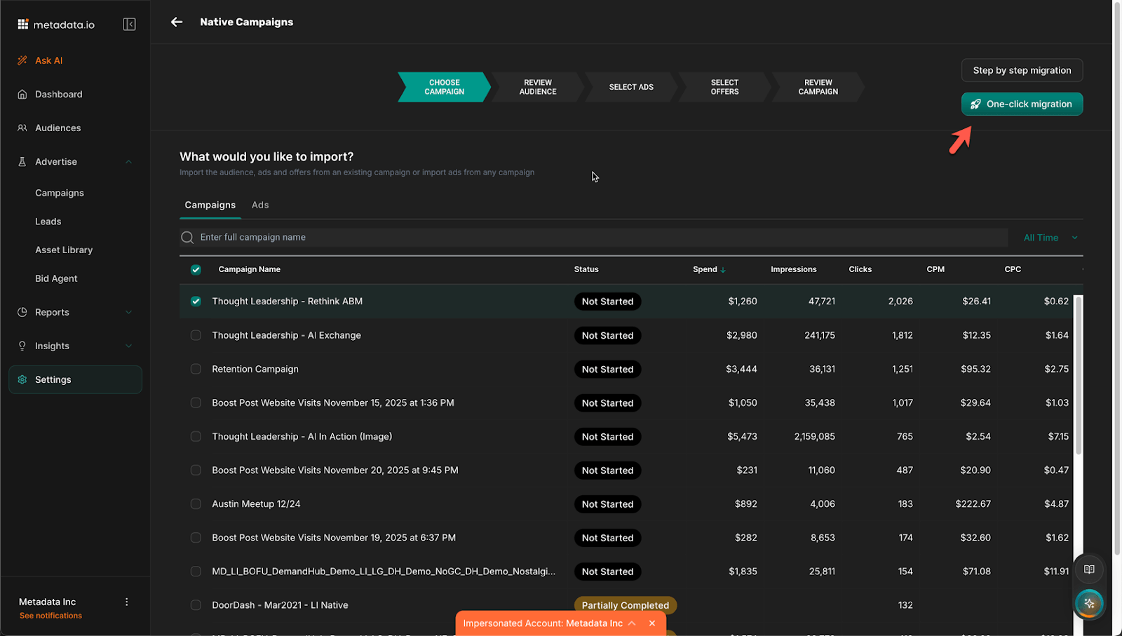 Campaign Migration - One-Step Recreation