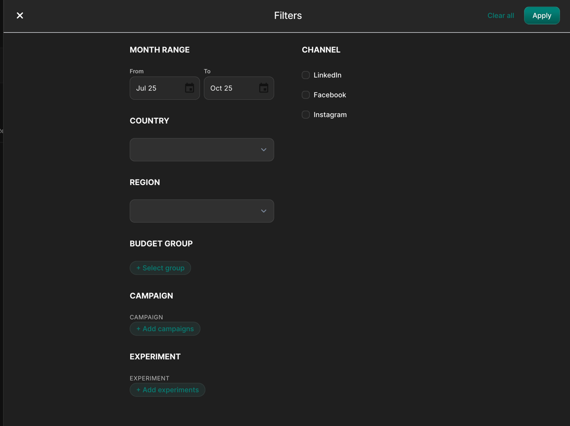 Geographic Performance Filtering