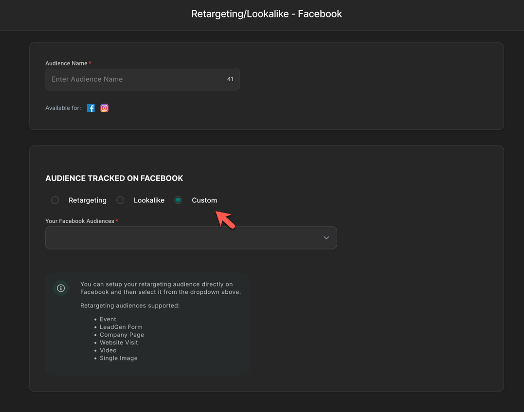 Native Meta Audience Creation