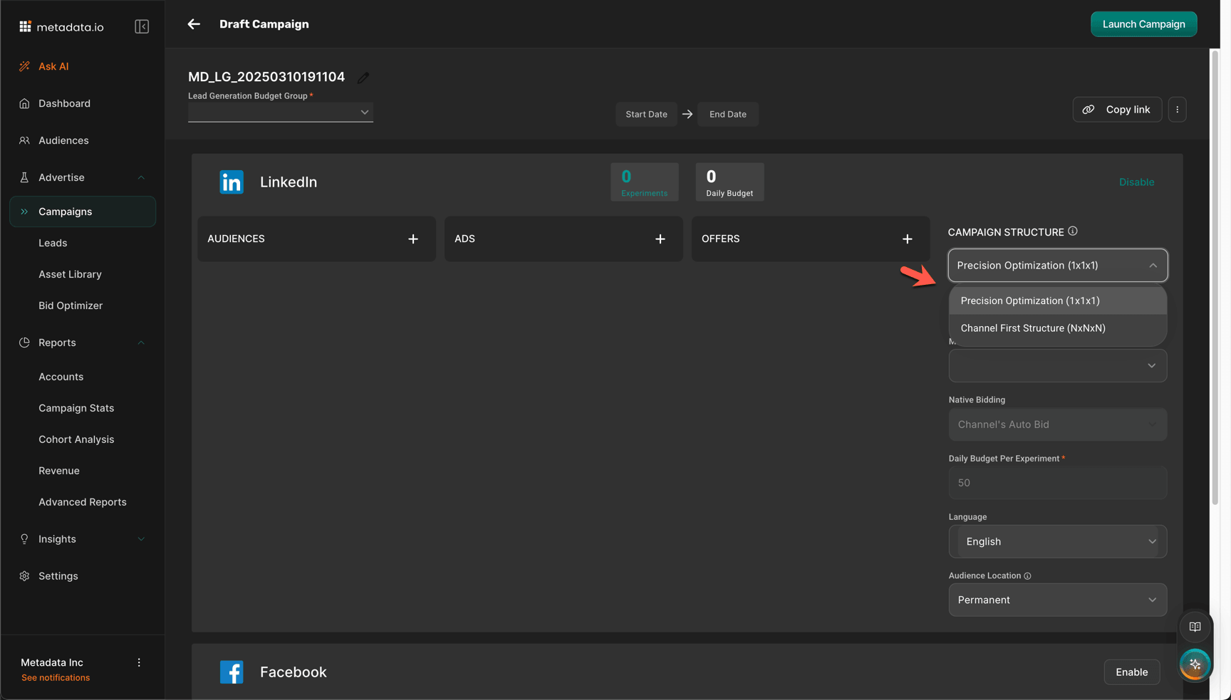 Native Structure Support for Campaigns